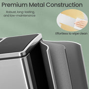 30L Double Kitchen Pedal Bin with Inner Buckets for Waste and Recycling by Songmics