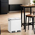 30 L Pedal Double Kitchen Bin for Waste and Recycling with Removable Inner Buckets by Songmics