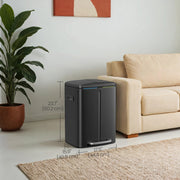 40L Double Kitchen Bin with Soft Close Lids and Removable Inner Buckets by Songmics