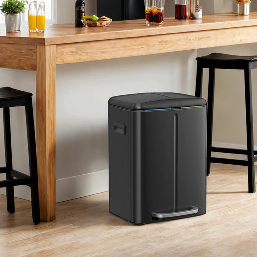 40L Dual Kitchen Bin with Soft Close Lids and Removable Inner Buckets by Songmics