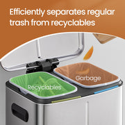 40L Double Kitchen Bin with Soft Close Lids and Removable Inner Buckets by Songmics