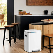 40L Double Kitchen Bin with Soft Close Lids and Removable Inner Buckets by Songmics