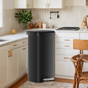 68L Metal Kitchen Rubbish Bin with Soft Close Lid and Pedal Design by Songmics