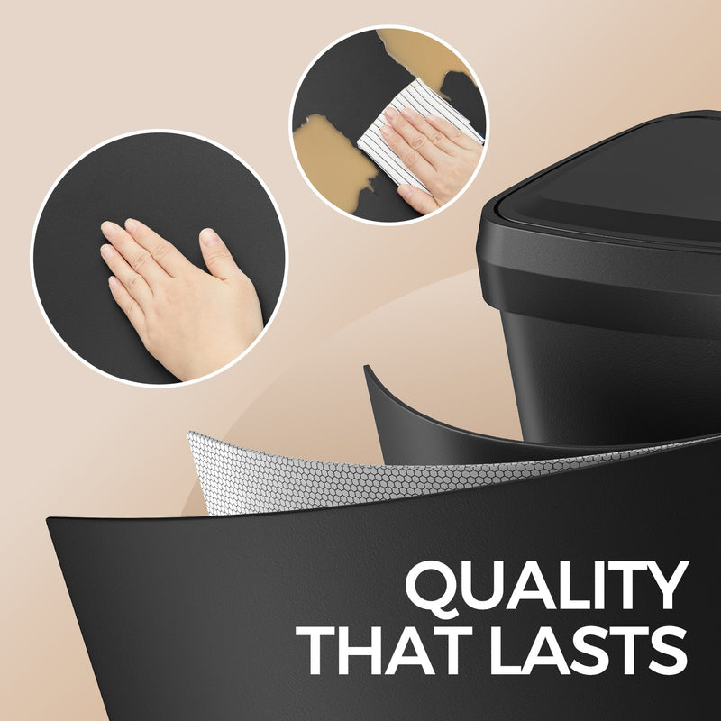 68L Metal Kitchen Rubbish Bin with Soft Close Lid and Pedal Design by Songmics