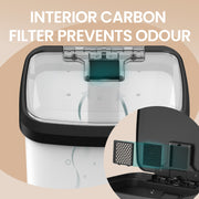 White 68L Kitchen Pedal Bin with Lid Large Metal Waste Rubbish Bin for Home by Songmics