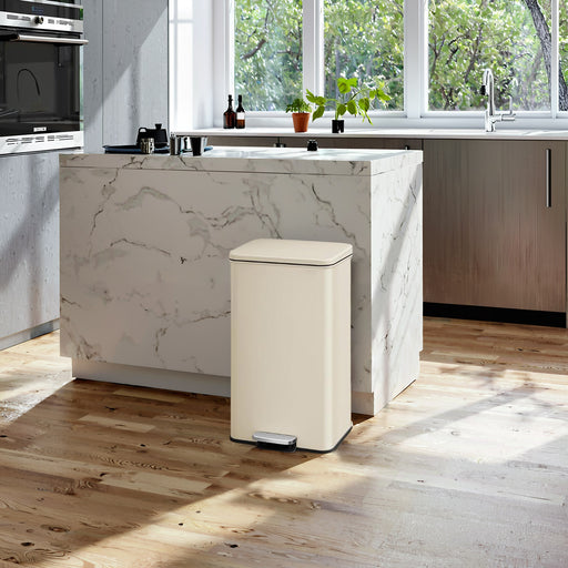 40L Large Steel Kitchen Bin with Soft Close Lid for Rubbish Waste by Songmics