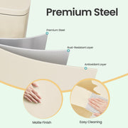 40L Large Steel Kitchen Bin with Soft Close Lid for Rubbish Waste by Songmics