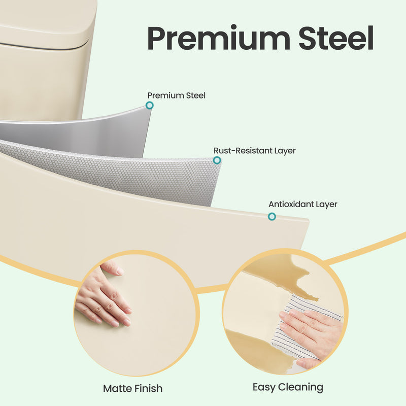 40L Large Steel Kitchen Bin with Soft Close Lid for Rubbish Waste by Songmics