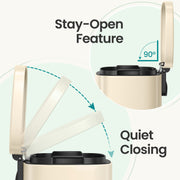 40L Large Steel Kitchen Bin with Soft Close Lid for Rubbish Waste by Songmics