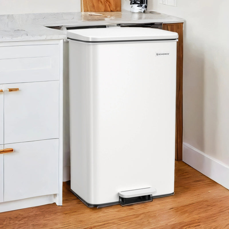 40L Large Kitchen Bin with Soft Close Lid and Rubbish Storage by Songmics