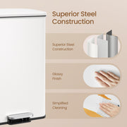 40L Large Kitchen Bin with Soft Close Lid and Rubbish Storage by Songmics