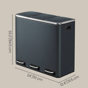 Close-up of the soft-close lid on the Songmics kitchen bin