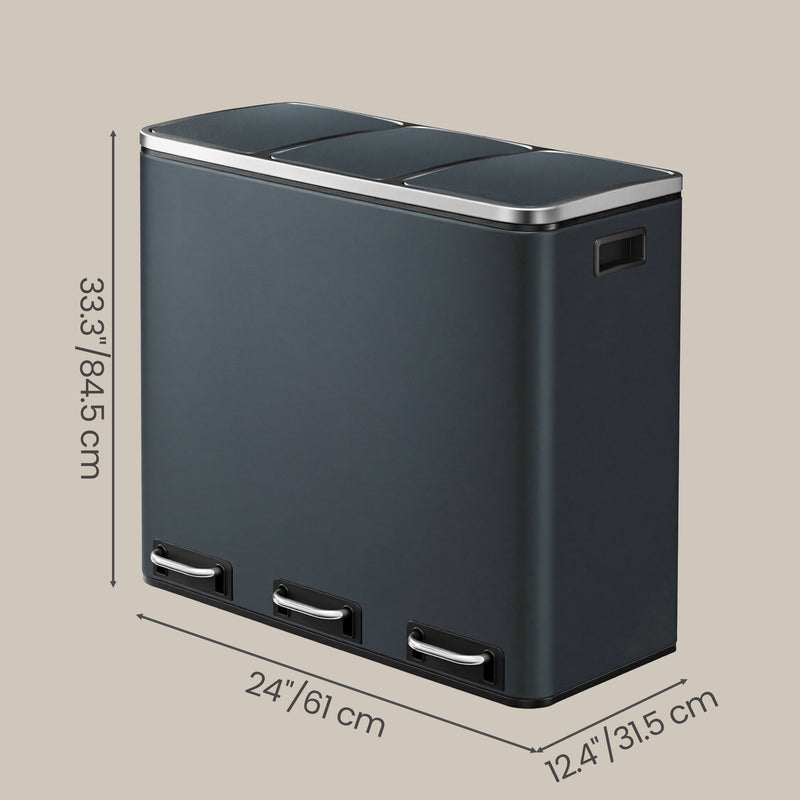 Close-up of the soft-close lid on the Songmics kitchen bin