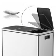 Triple Compartment Kitchen Recycling Bin 3 x 18L Waste Separator with Pedal by Songmics