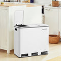 Triple Compartment Kitchen Recycling Bin 3 x 18L for Waste Separation by Songmics