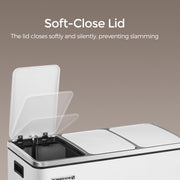 Triple Compartment Kitchen Recycling Bin 3 x 18L for Waste Separation by Songmics