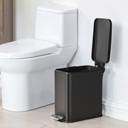 10L Black Bathroom Bin with Soft Close Lid Ideal for Toilet or Ensuite by Songmics
