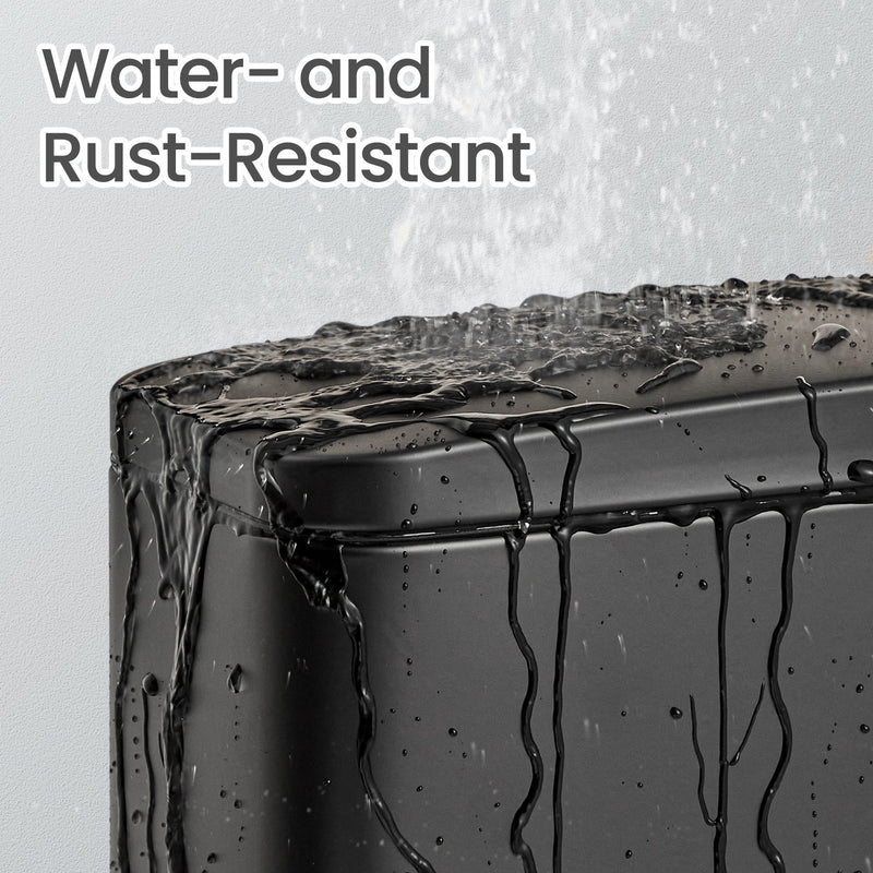 10L Black Bathroom Bin with Soft Close Lid Ideal for Toilet or Ensuite by Songmics