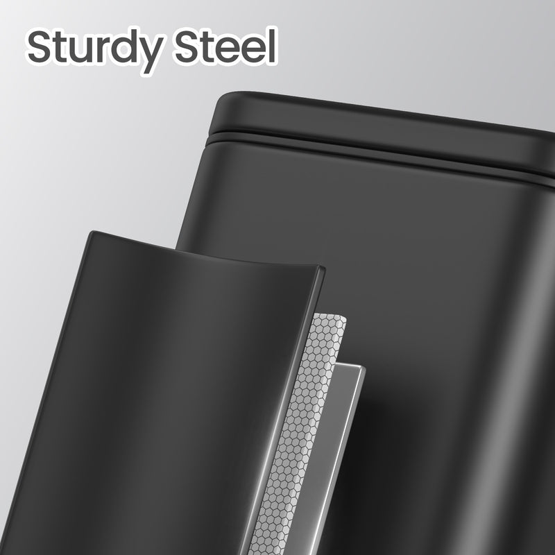 10L Black Bathroom Bin with Soft Close Lid Ideal for Toilet or Ensuite by Songmics