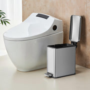 10L Bathroom Bin with Lid and Soft Close Mechanism Ideal for Toilet or Ensuite by Songmics