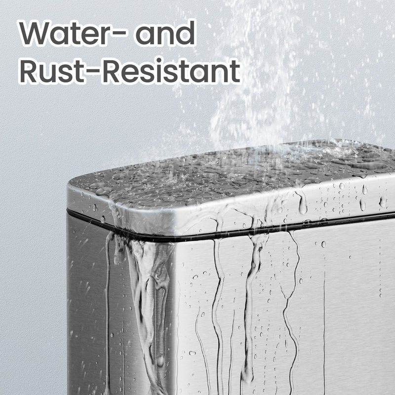 10L Bathroom Bin with Lid and Soft Close Mechanism Ideal for Toilet or Ensuite by Songmics