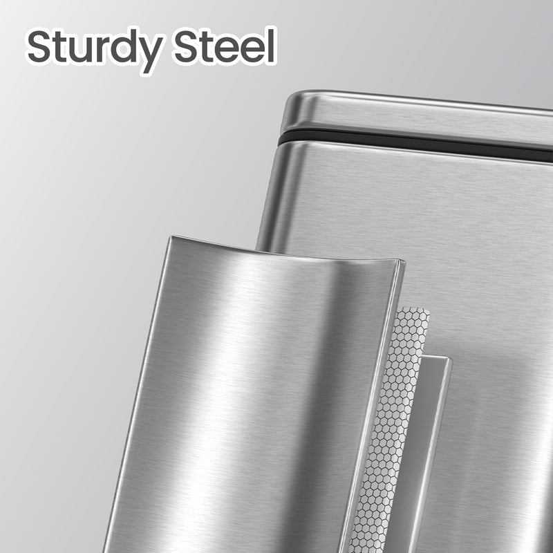 10L Bathroom Bin with Lid and Soft Close Mechanism Ideal for Toilet or Ensuite by Songmics