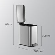 10L Bathroom Bin with Lid and Soft Close Mechanism Ideal for Toilet or Ensuite by Songmics