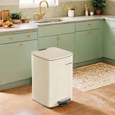 20L Kitchen Bin with Soft Close Lid and Stay Open Feature for Rubbish Waste by Songmics