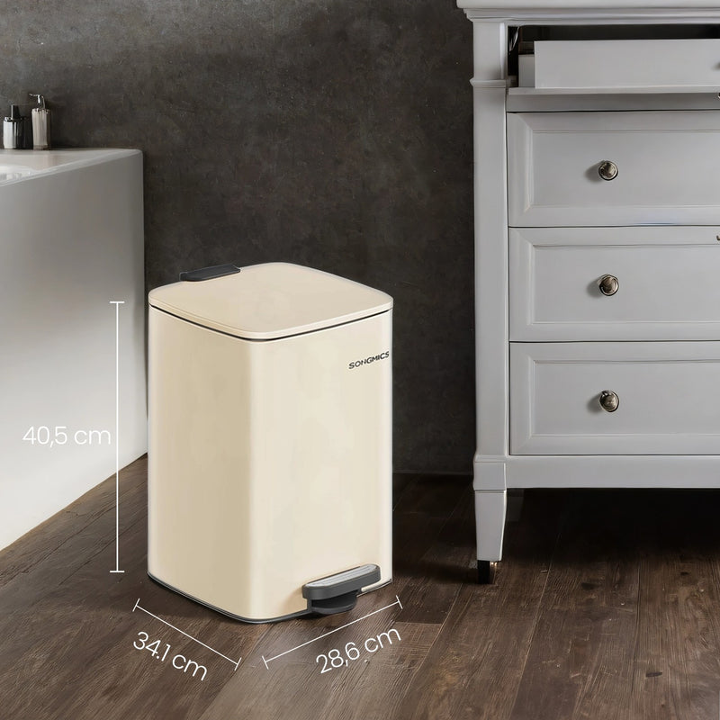 20L Kitchen Bin with Soft Close Lid and Stay Open Feature for Rubbish Waste by Songmics