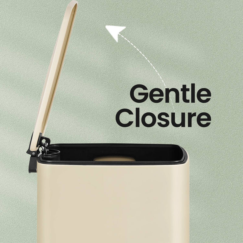 20L Kitchen Bin with Soft Close Lid and Stay Open Feature for Rubbish Waste by Songmics