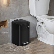 Black 20L Kitchen Bin with Soft Close Lid and Stay Open Function for Rubbish Disposal by Songmics