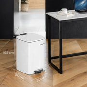 20L Kitchen Pedal Bin Soft Close Lid with Stay Open Feature for Rubbish Waste by Songmics