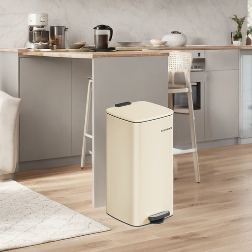 8 Gallon Stainless Steel Kitchen Bin with Soft Close Lid and Pedal by Songmics