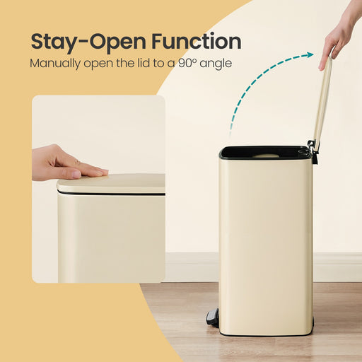 8 Gallon Stainless Steel Kitchen Bin with Soft Close Lid and Pedal by Songmics