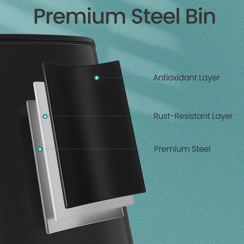 8 Gallon Stainless Steel Kitchen Bin with Soft Close Lid and Pedal by Songmics