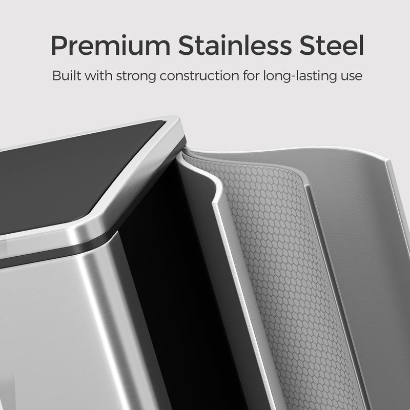 60L Dual Compartment Kitchen Bin with Lids and Pedal Operation for Easy Sorting by Songmics