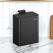 8 Litre Hanging Kitchen Bin with Lid Wall or Cupboard Mounted Rubbish Bin by Songmics
