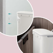 White Wall Mounted Kitchen Bin with Lid Small Hanging Rubbish Bin for Bathroom or Cupboard by Songmics