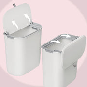 White Wall Mounted Kitchen Bin with Lid Small Hanging Rubbish Bin for Bathroom or Cupboard by Songmics