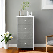 Fabric Chest of Drawers with 4 Storage Drawers and Sturdy Metal Frame for Bedroom by Songmics