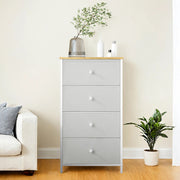 Fabric Chest of Drawers with 4 Storage Drawers and Sturdy Metal Frame for Bedroom by Songmics