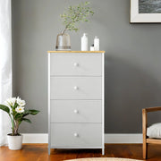 Fabric Chest of Drawers with 4 Storage Drawers and Sturdy Metal Frame for Bedroom by Songmics