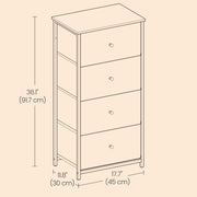 Fabric Chest of Drawers with 4 Storage Drawers and Sturdy Metal Frame for Bedroom by Songmics