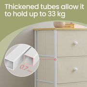 6 Drawer Fabric Dresser with Sturdy Metal Frame and Wooden Top for Bedroom Storage by Songmics