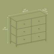 6 Drawer Fabric Dresser with Sturdy Metal Frame for Bedroom Storage by Songmics