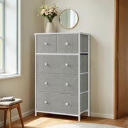 Five Drawer Steel Frame Fabric Dresser Storage Unit for Bedroom or Hallway by Songmics