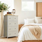 5 Drawer Fabric Dresser Storage Unit with Steel Frame for Bedroom or Hallway by Songmics