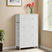 5 Drawer Fabric Dresser Unit with Steel Frame for Bedroom and Closet Storage by Songmics