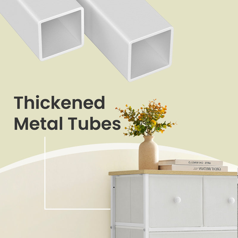 5 Drawer Fabric Dresser Unit with Steel Frame for Bedroom and Closet Storage by Songmics