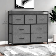 Grey Dresser with 7 Spacious Fabric Storage Drawers for Bedroom Organisation by Songmics